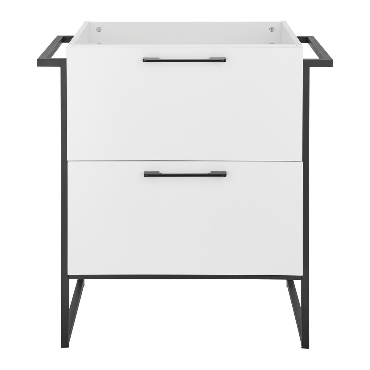 Koupelnová skříňka SARA šířka 76cm - bílá/černá, Moderní, kov/dřevo (76/80/47,4cm) - Bessagi Home
