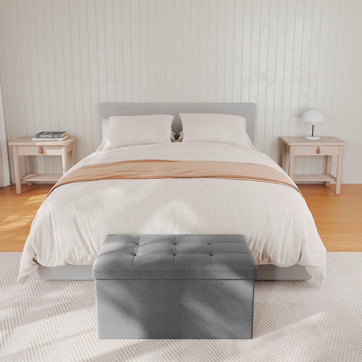Sitzbox Grau B: 76 Cm - Grau, Basics, Holzwerkstoff/Textil (76/38/38cm)