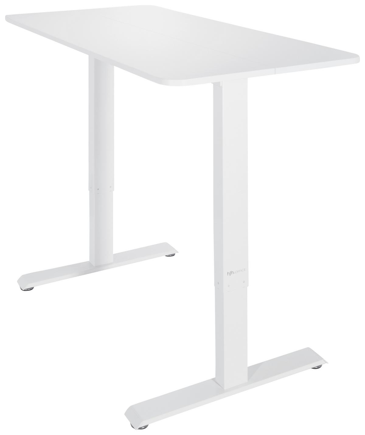 Schreibtisch Stand Cr Weiß - Weiß, MODERN, Holzwerkstoff/Metall (120/74/60cm) - MID.YOU