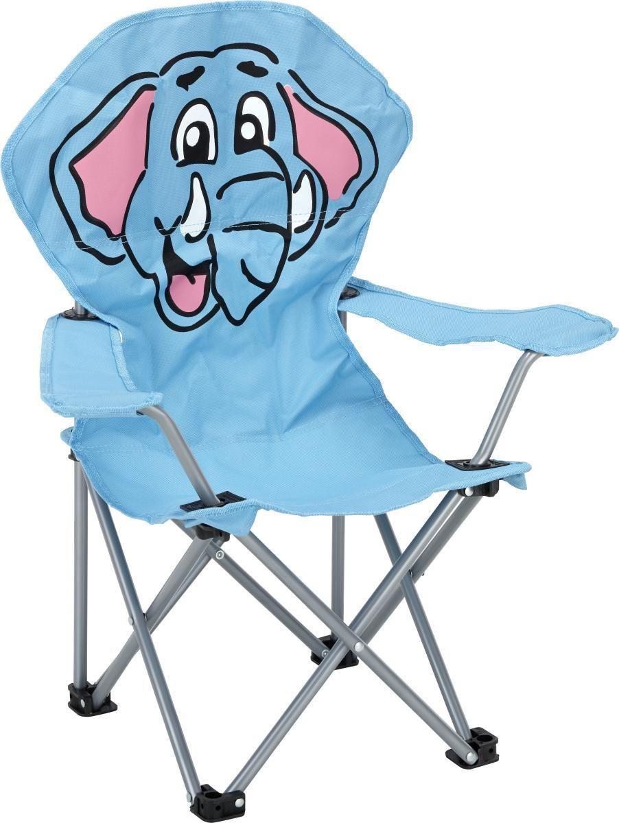 Kindersessel Linda Blau Elefant Stahl/Textil Klappbar - Blau, KONVENTIONELL, Textil (59/65/33cm) - BUNINO