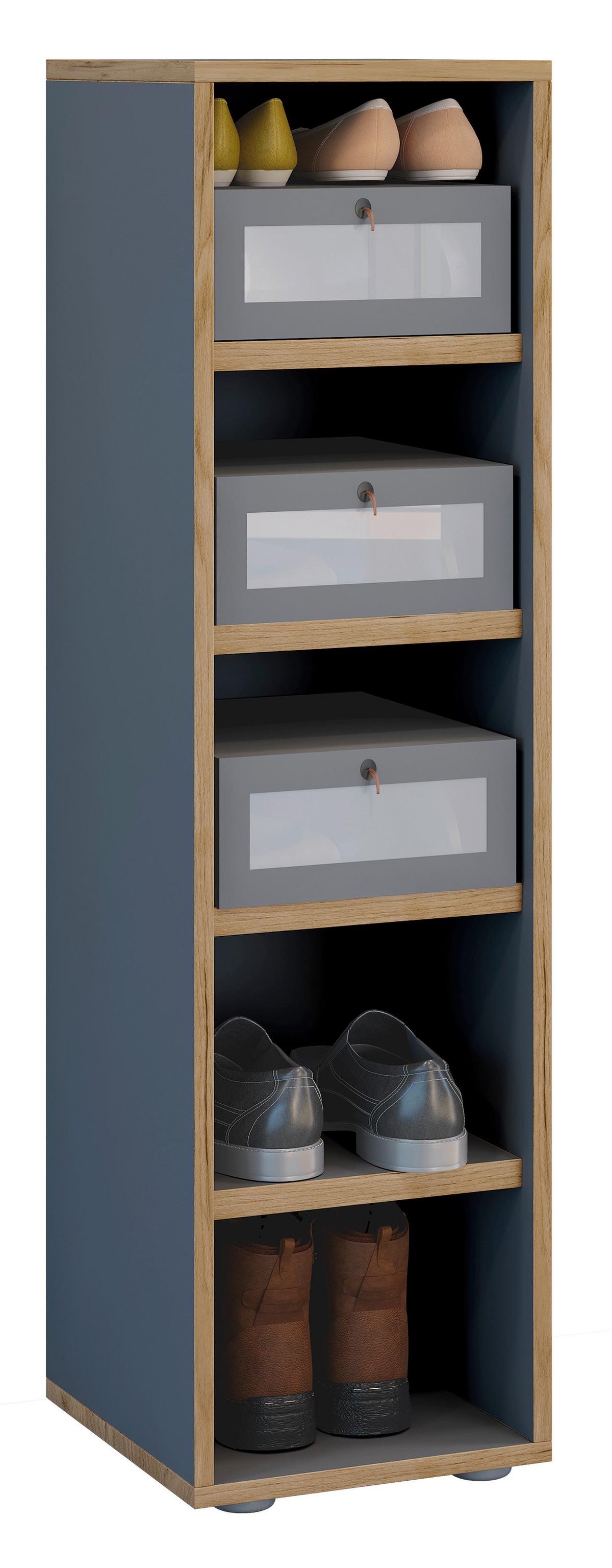 Schuhregal Salia Anthrazit/Honigeiche B: 30 cm - Honigeiche/Anthrazit, Design, Holzwerkstoff (30/110/33cm) - MID.YOU