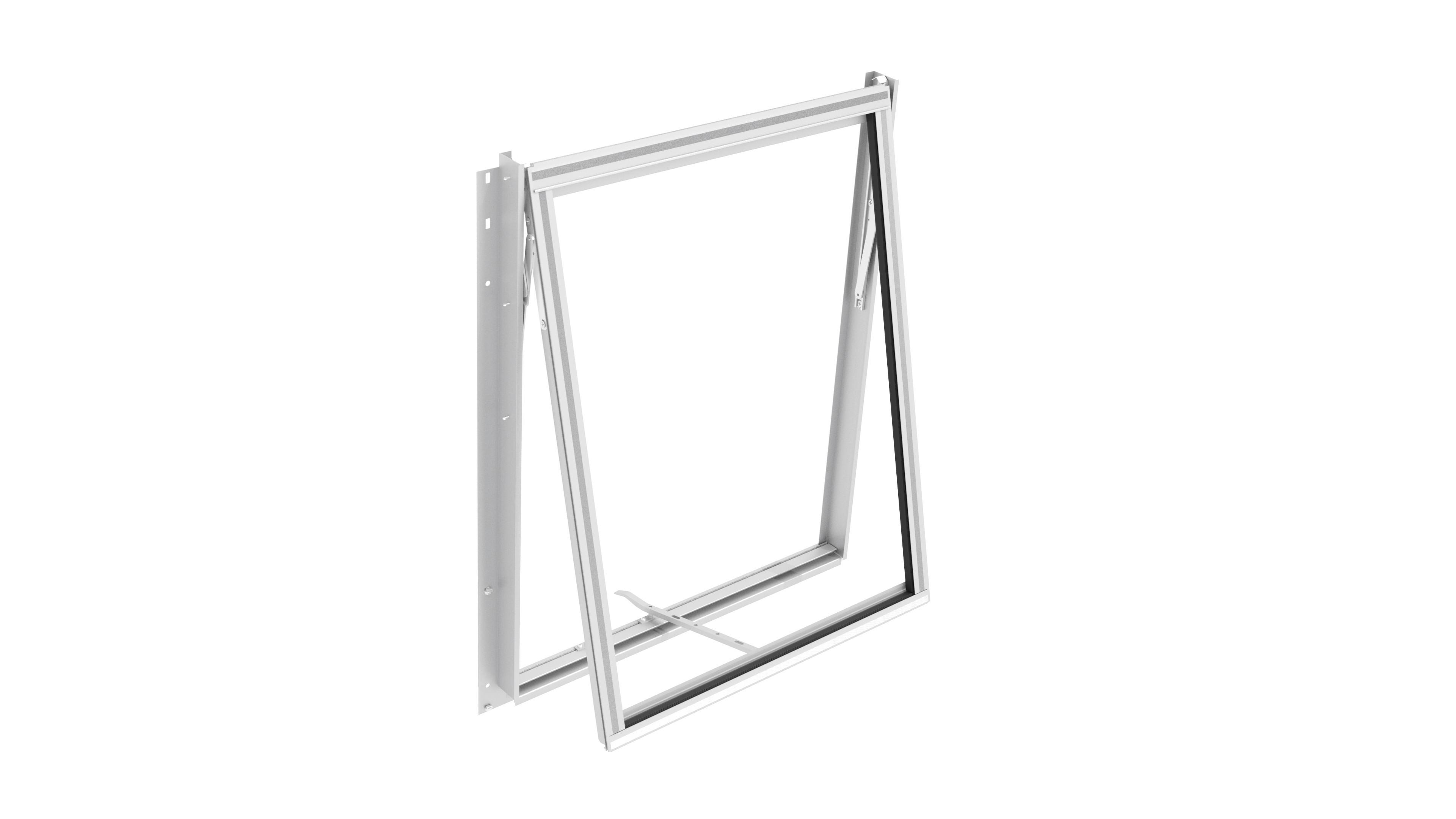 SEITENFENSTERRAHMEN Z O. GLAS ALUFARBEN - Alufarben, Basics, Glas/Metall (70,8/86,2cm)
