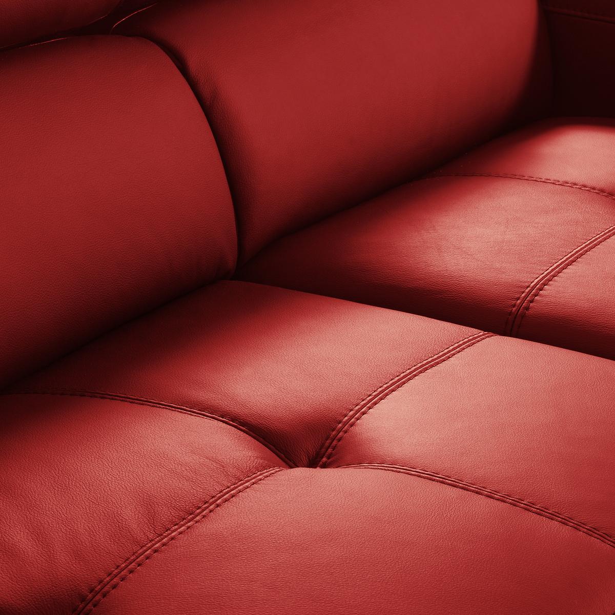 Ecksofa Torino Teilleder Rot 247x173 - Rot/Schwarz, Design, Leder/Textil (247/173cm) - Livetastic