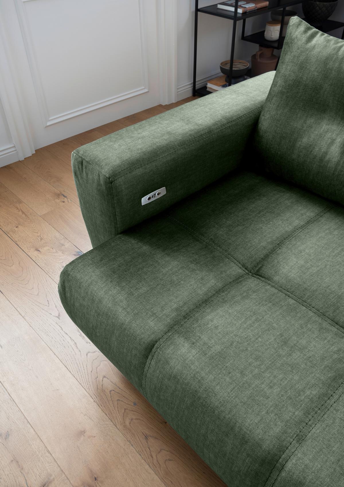 Ecksofa Restato Dunkelgrün S: 246x177 cm - Dunkelgrün/Schwarz, MODERN, Textil (246/177cm) - MID.YOU