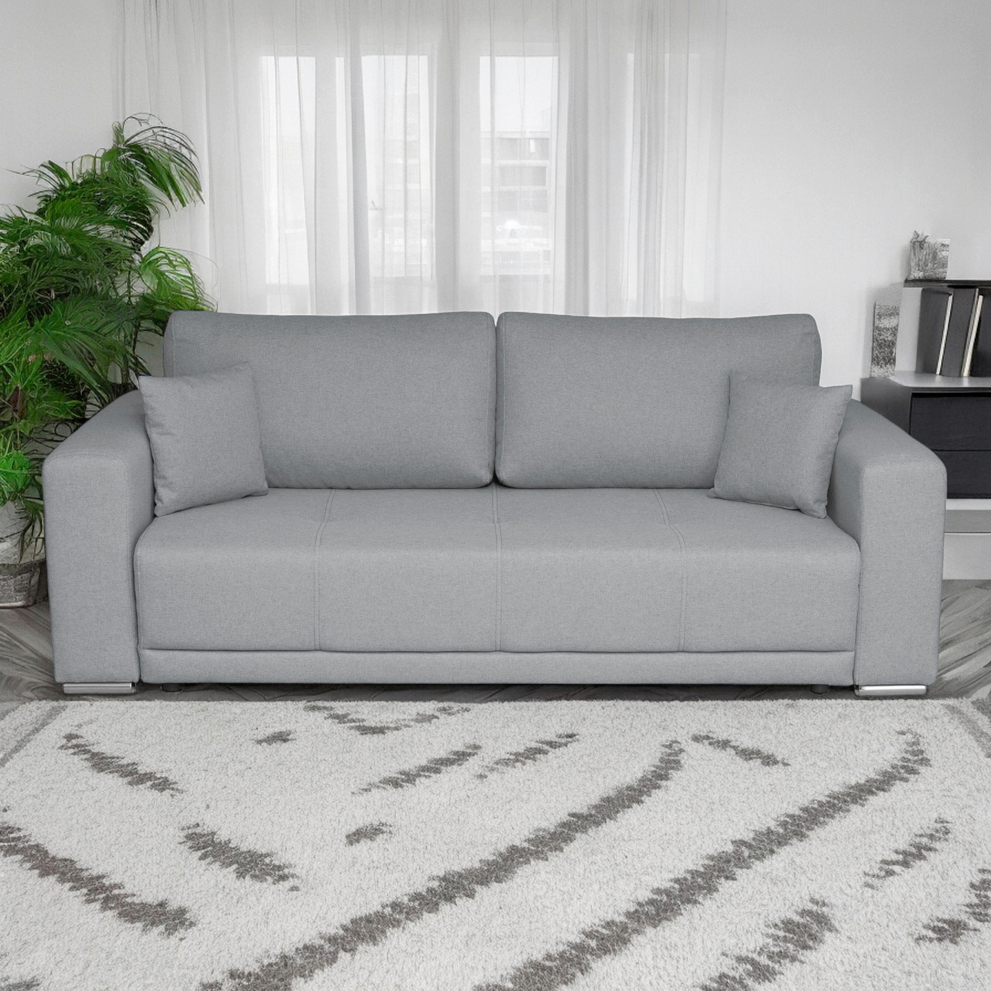 Schlafsofa Berna - Chromfarben/Schwarz, Design, Textil (238/77/108cm) - P & B