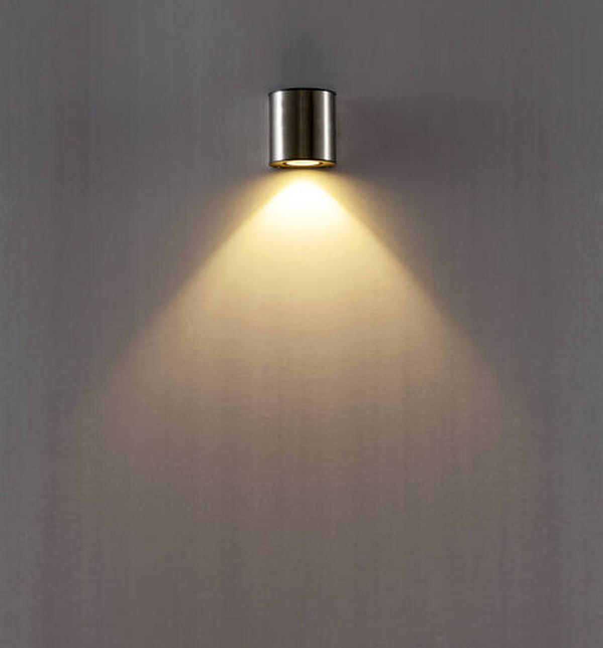 Außenleuchte 6 W Edelstahl, Wandmontage - Edelstahlfarben/Nickelfarben, Basics, Metall (10/9,5/7,5cm)