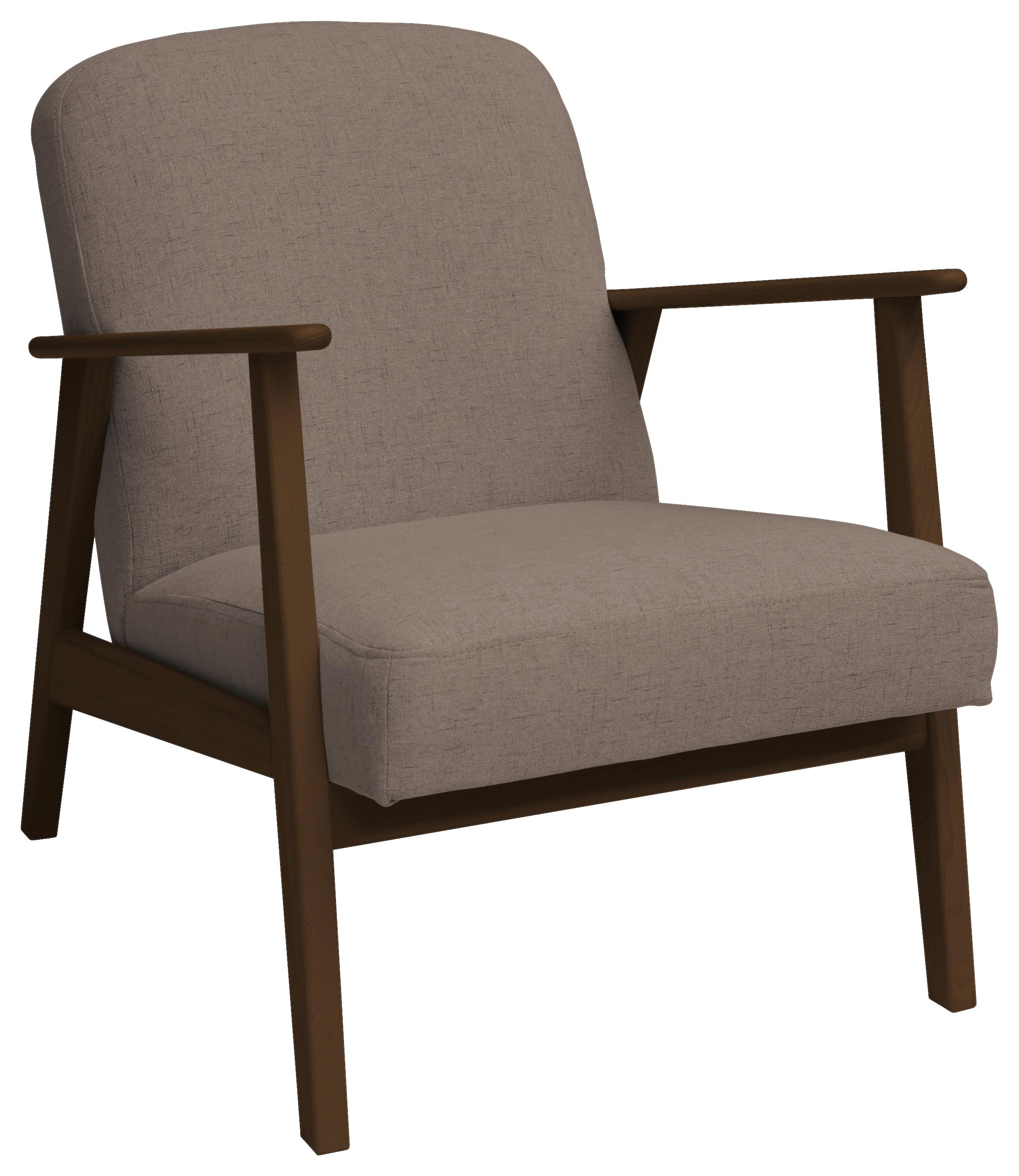 Sessel Retro - Hellbraun/Dunkelbraun, Natur, Holz/Textil (63/78/78cm) - Livetastic