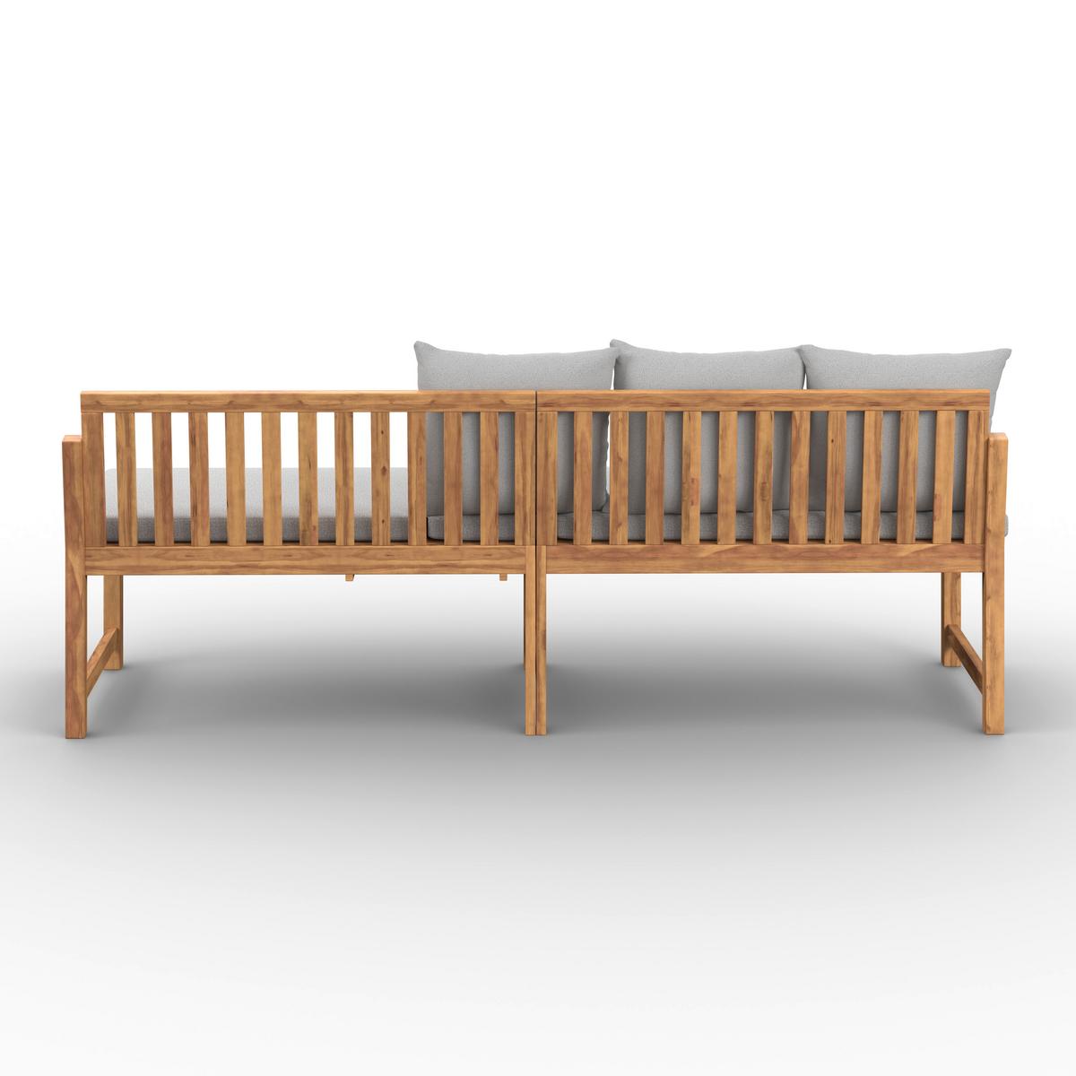 ZÁHRADNÁ LAVICA JUNOA - farba akácie/sivá, Modern, drevo/textil (200/75/60cm) - Bessagi Garden