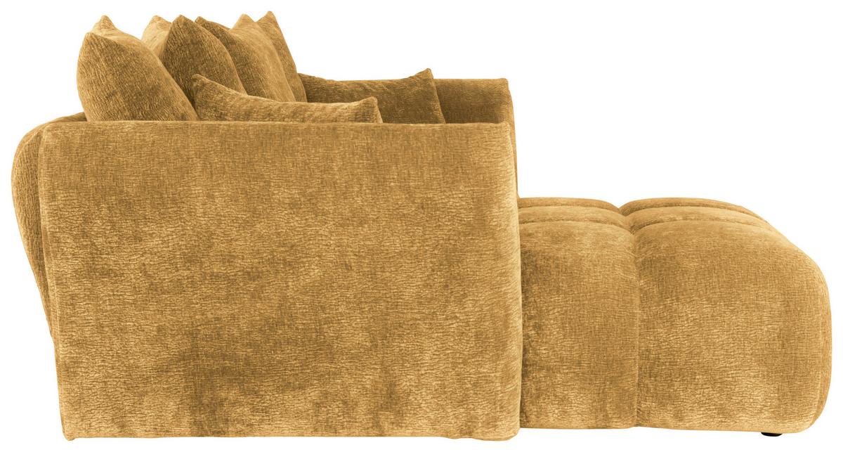 Univerzálna sedačka CAMMELLIO, horč.žltá ženilka, 7 vankúšov - horčicovožltá/čierna, Modern, textil (296/75-95/189cm) - Mömax