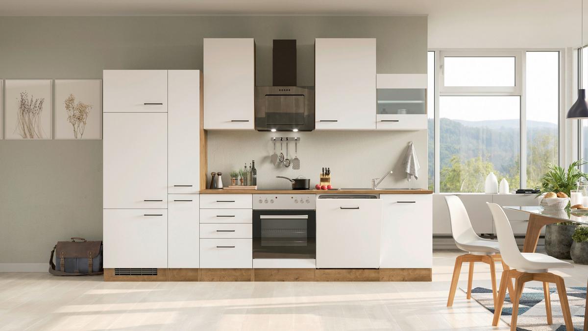 Küchenblock Avila Eiche/magnolie B: 310 Cm - Eichefarben/Magnolie, MODERN, Holzwerkstoff (310cm) - FlexWell