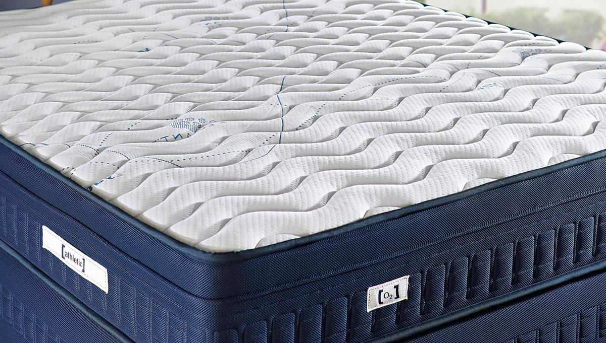 Taschenfederkernmatratze Athletic 90x200 cm H3 H: 28 cm - Weiß/Dunkelblau, Basics, Textil (90/200cm) - Yatas