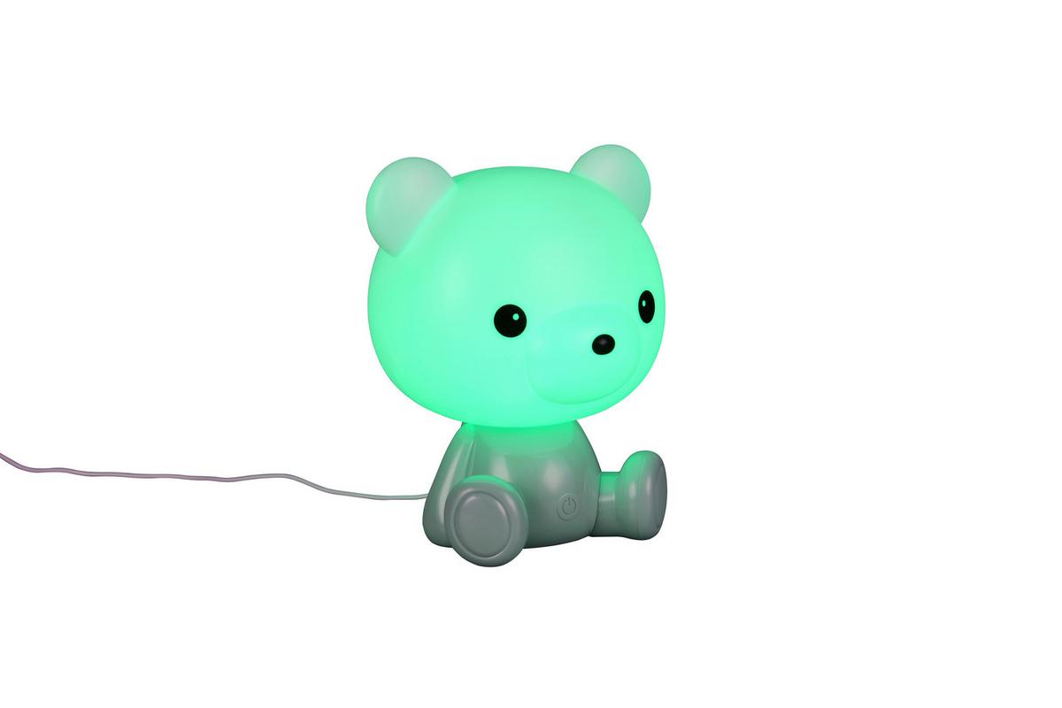 LED-Tischleuchte Cutie Grün Weiß B: 19 cm - Weiß/Grün, LIFESTYLE, Kunststoff (21/19/25,5cm)
