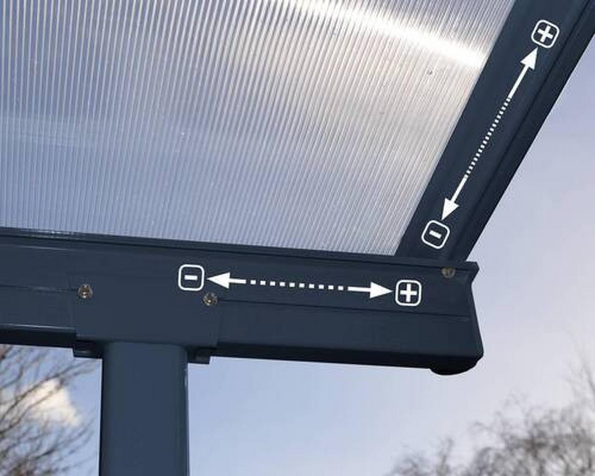 Terrassenüberdachung Palram Sierra 230x670 cm Grau - Grau, Basics, Metall (670/257/230cm)