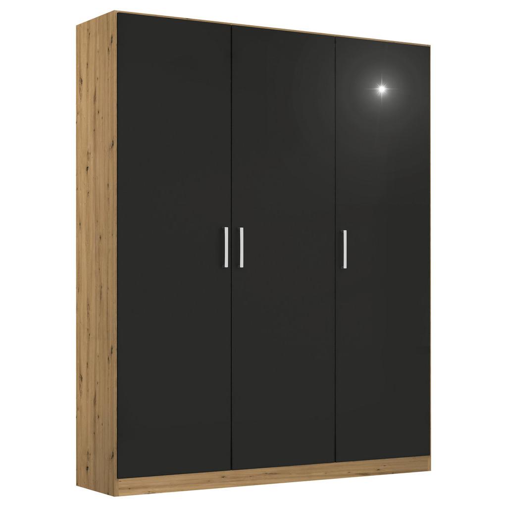 Drehtürenschrank Berlin Eiche Artisan;Grau B: 136 cm