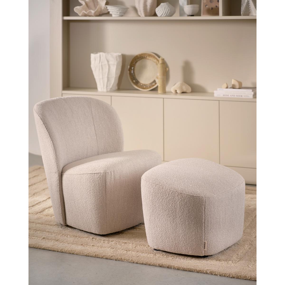 Hocker Lofty Naturfarben B: 62cm - Schwarz/Naturfarben, Design, Textil (62/41/48cm) - Livetastic