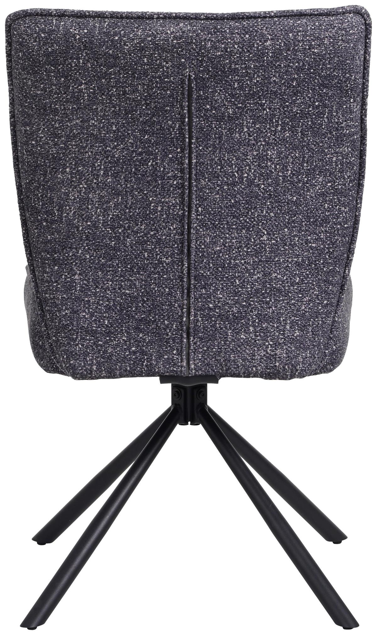 Stuhl Ellen Webstoff Anthrazit, B: 49 Cm - Anthrazit/Schwarz, MODERN, Textil/Metall (49/91/66cm)