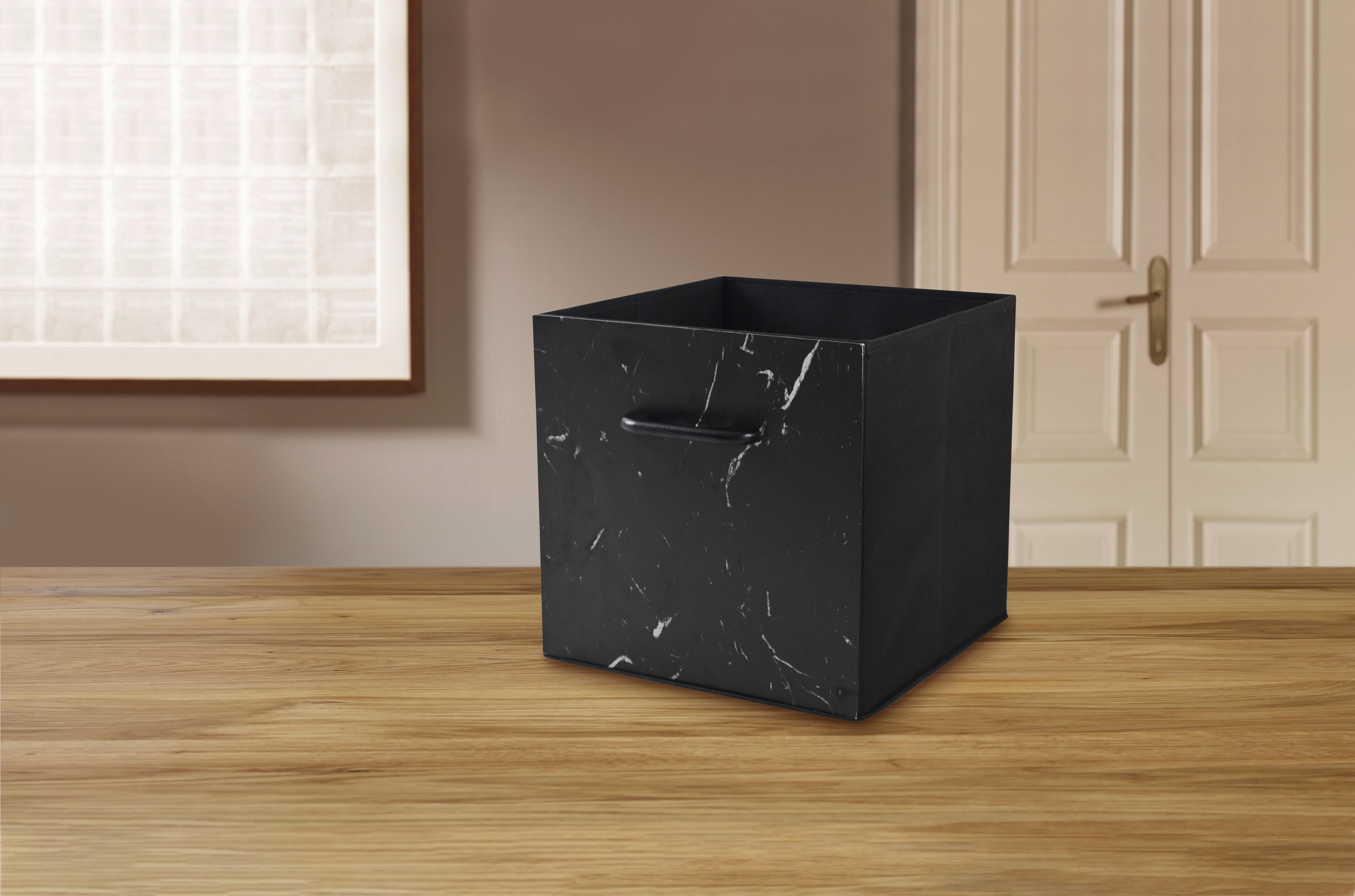 Faltbox Martin - Schwarz, KONVENTIONELL, Karton/Holz (33/33/32cm) - James Wood
