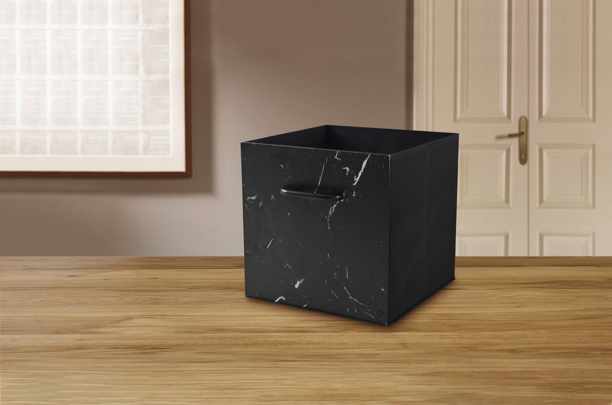 Faltbox Martin - Schwarz, KONVENTIONELL, Karton/Holz (33/33/32cm) - James Wood