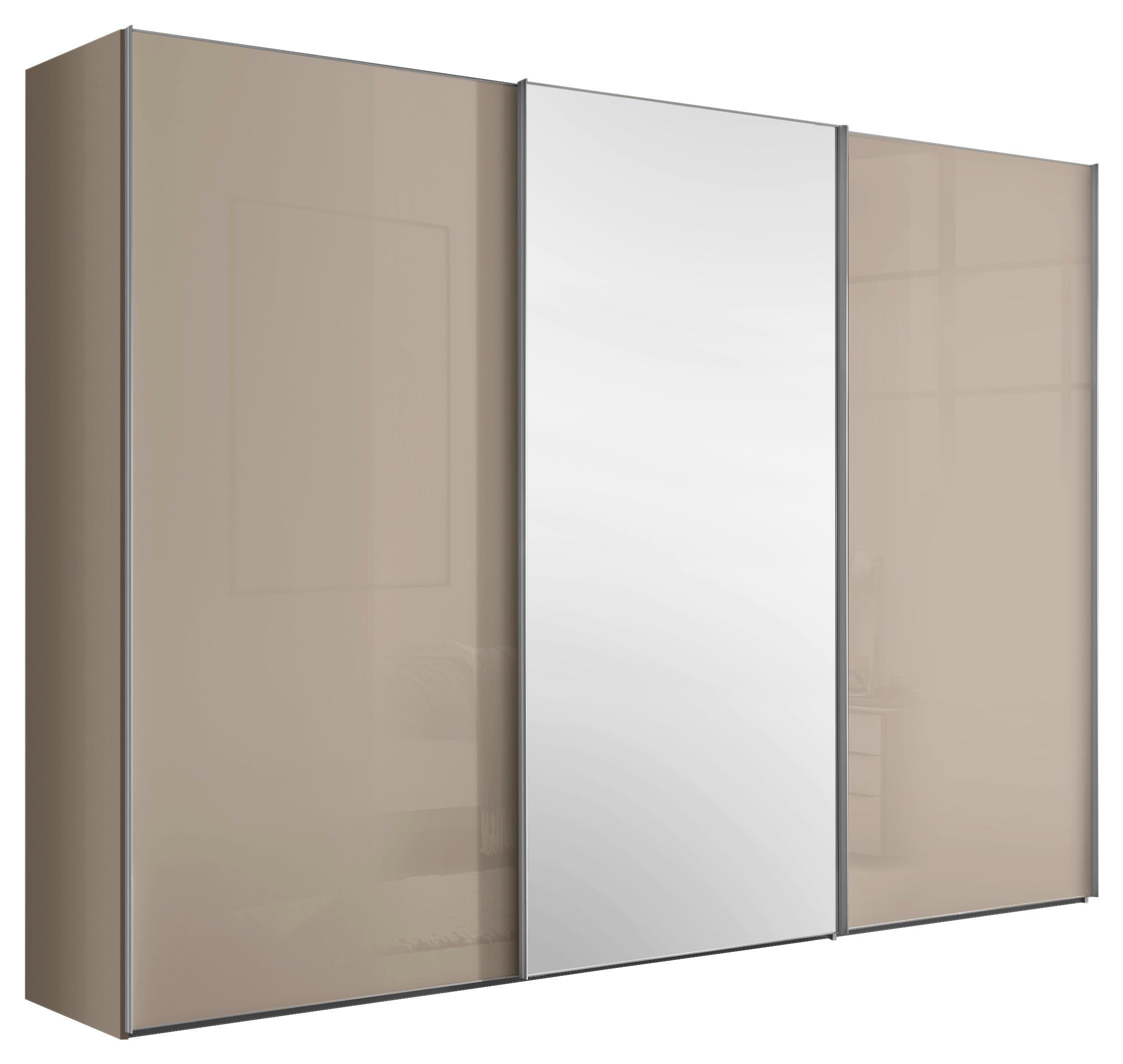 Šatní skříň LUMOS - pískové barvy/barvy hliníku, Konvenční, kov/kompozitní dřevo (249/222/68cm)