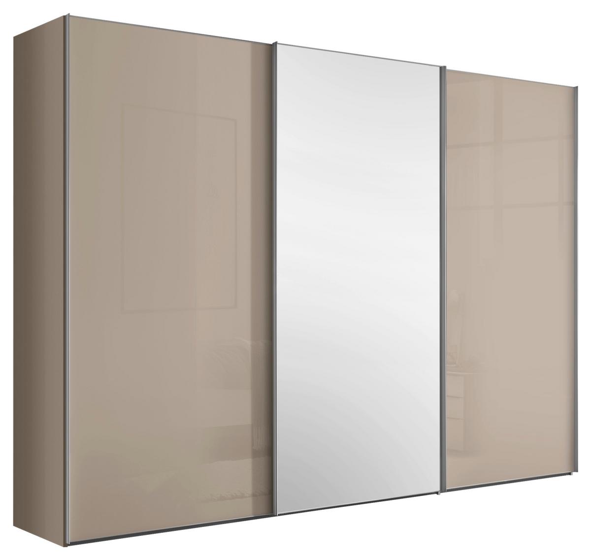 Šatní skříň LUMOS - pískové barvy/barvy hliníku, Konvenční, kov/kompozitní dřevo (249/222/68cm)