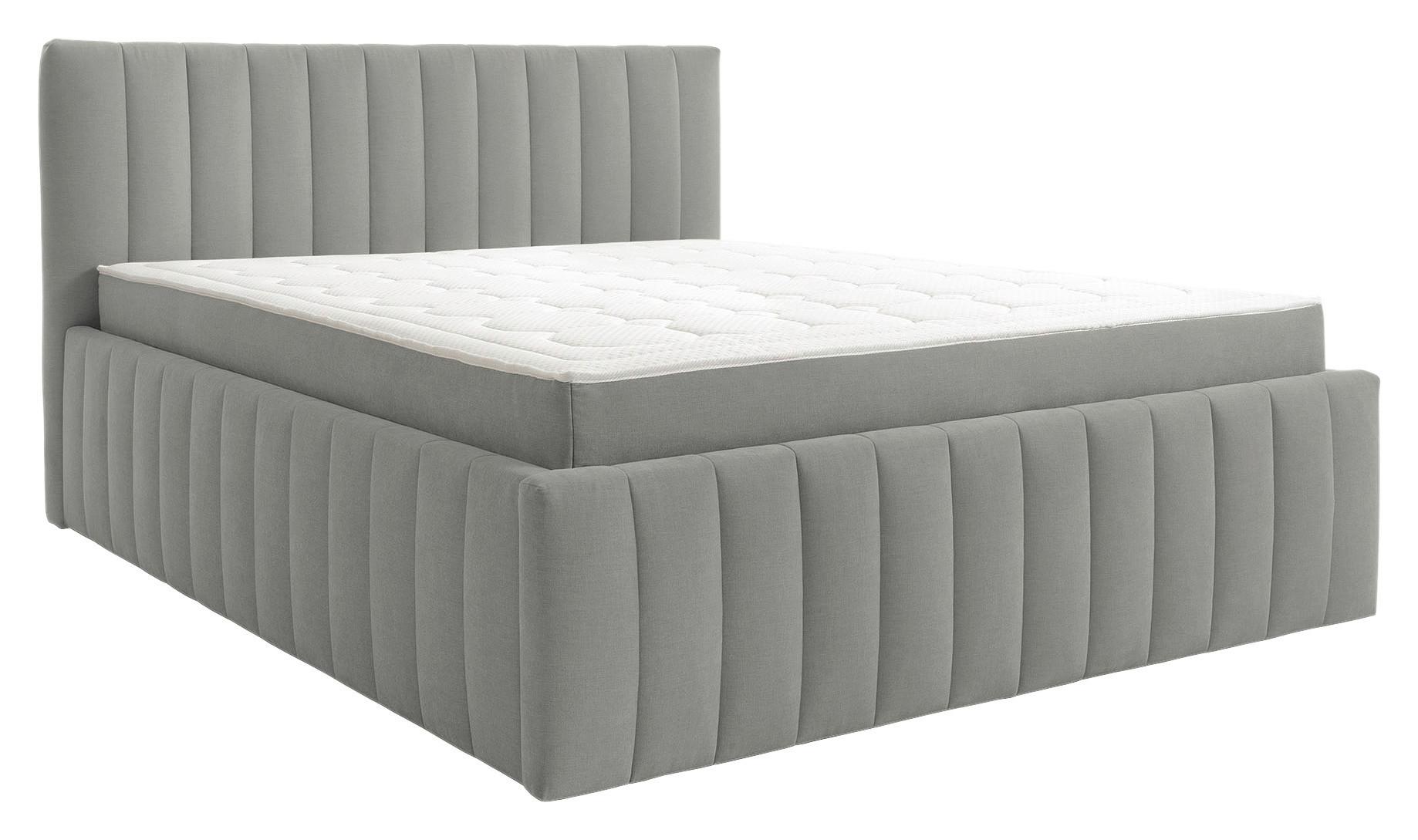 Čalouněná postel ORINOCO PL: 160/200 cm, šedá - šedá/černá, Moderní, kov/dřevo (160/200cm) - Mömax