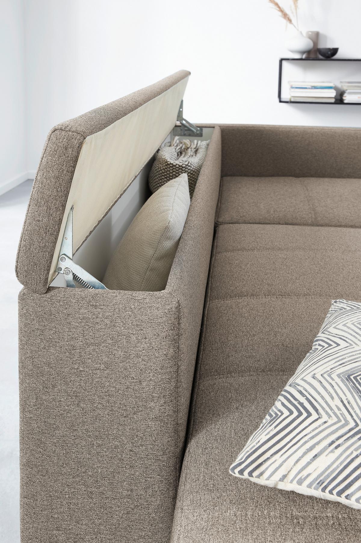 Ecksofa Looks Iii - Hellgrau/Schwarz, Design, Textil (229/287cm) - LOOKS by W.Joop