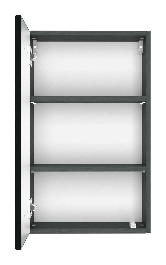 Hängeschrank Pienza B: 40 cm Graphit Dekor mit Drehtür - Graphitfarben/Grau, Basics, Holzwerkstoff (40/64/20cm) - Held