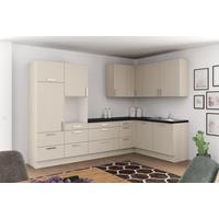 Eckküche Ip1200 ohne Geräte 320x185 cm Kieselgrau - Dunkelgrau/Grau, Basics (320/185cm)
