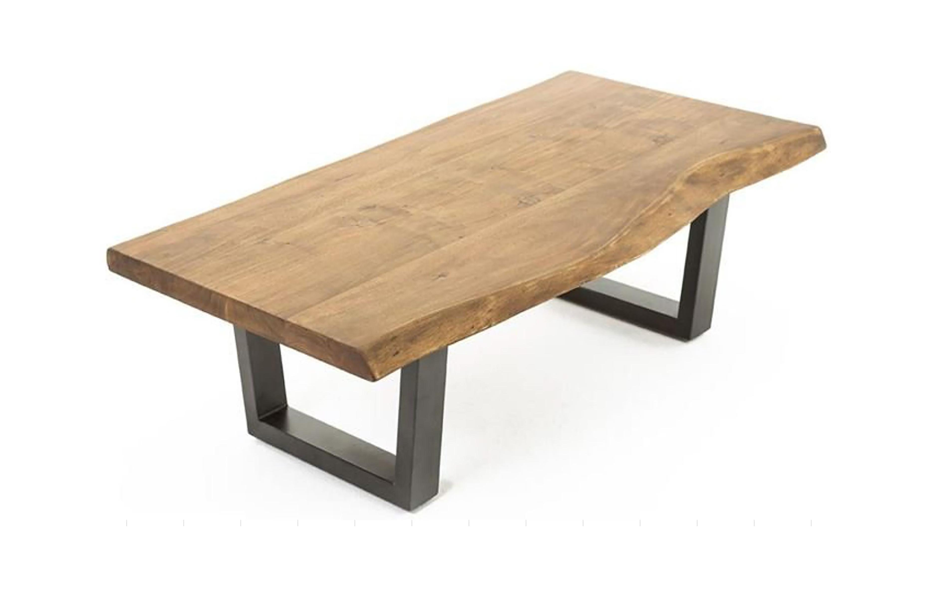Couchtisch Holz Massiv Judy Akaziefarben - Schwarz/Akaziefarben, MODERN, Holz/Metall (120/60/45cm) - MID.YOU