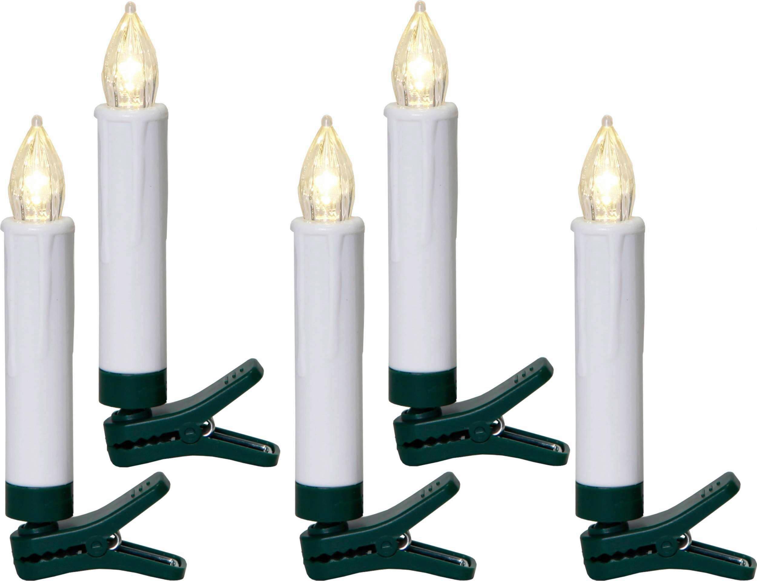 Led-kerze 411527 Set Baumkerze - Weiß/Grün, Basics, Kunststoff (2,5/5/13cm) - Eglo
