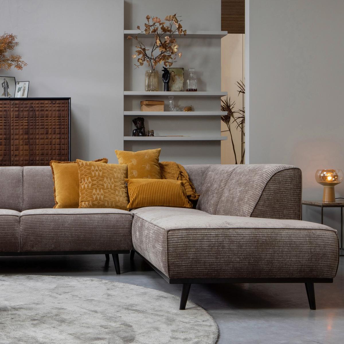 ECKSOFA Statement Taupe S: 274x210cm - Taupe/Schwarz, Design, Textil (274/210cm) - Livetastic