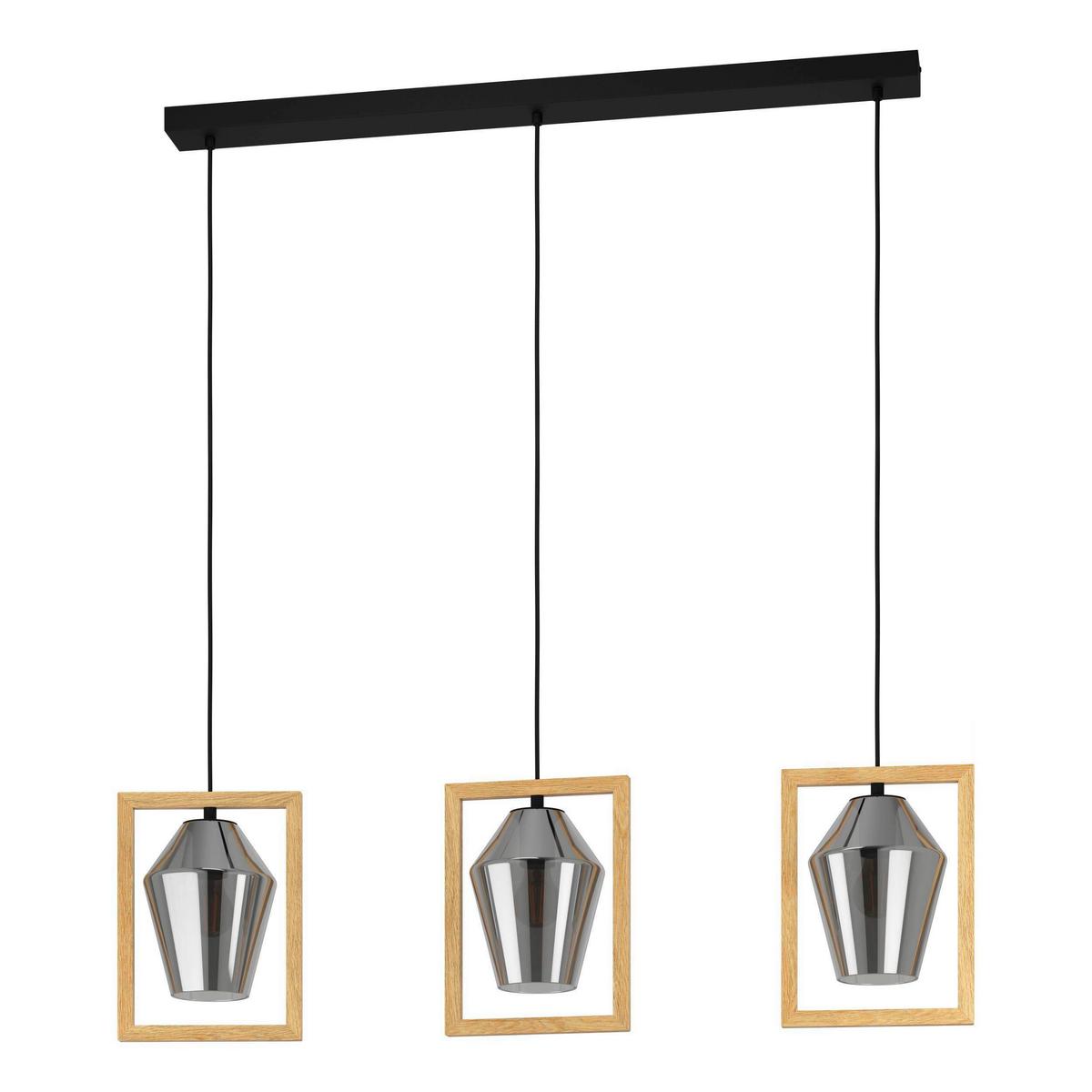 Hängeleuchte 99702* Viglioni - Schwarz/Braun, Design, Glas/Holz (106/16,5/110cm) - Eglo
