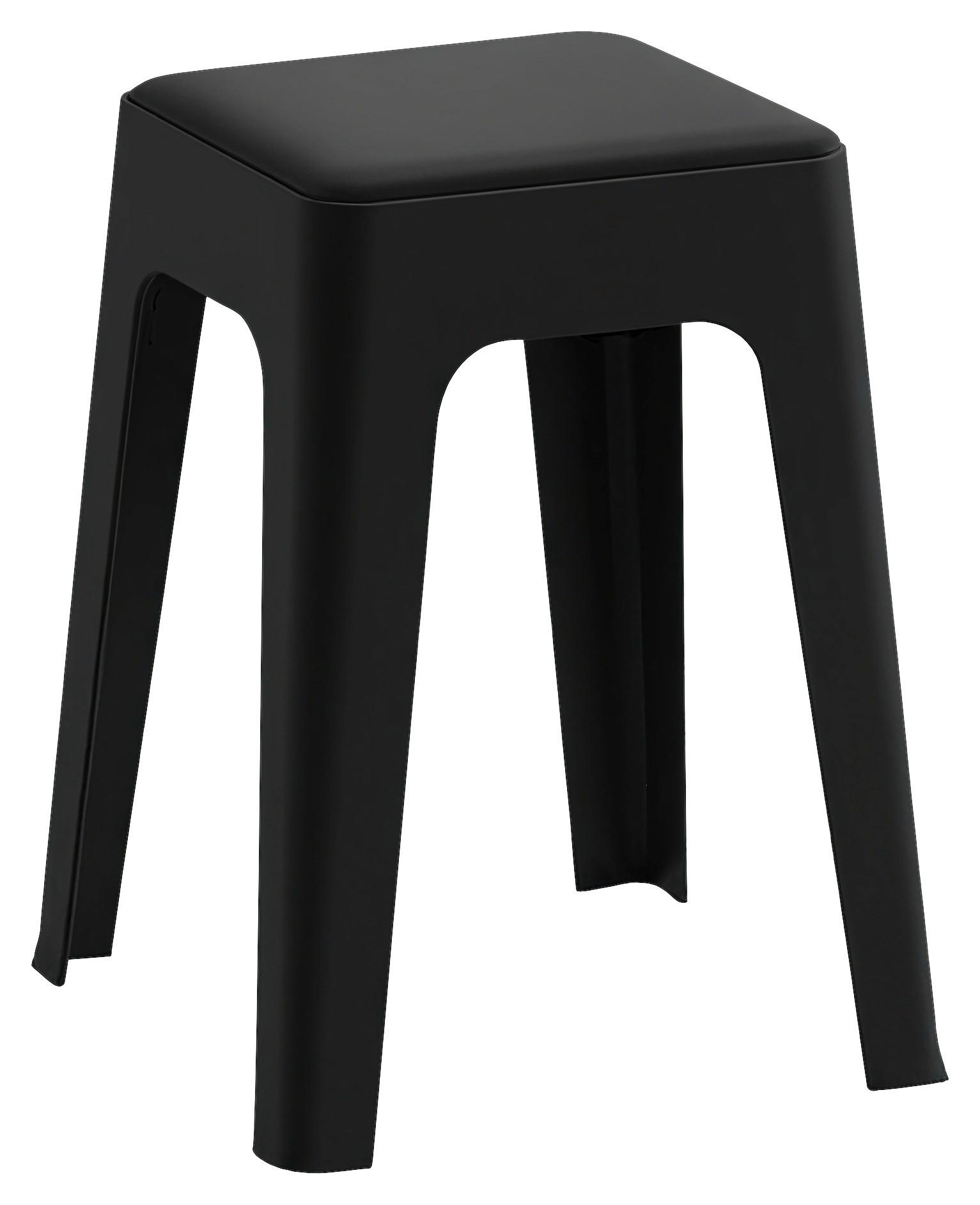 Hocker Bernd B: 25 cm Schwarz - Schwarz, Trend, Kunststoff (25/25/46cm)