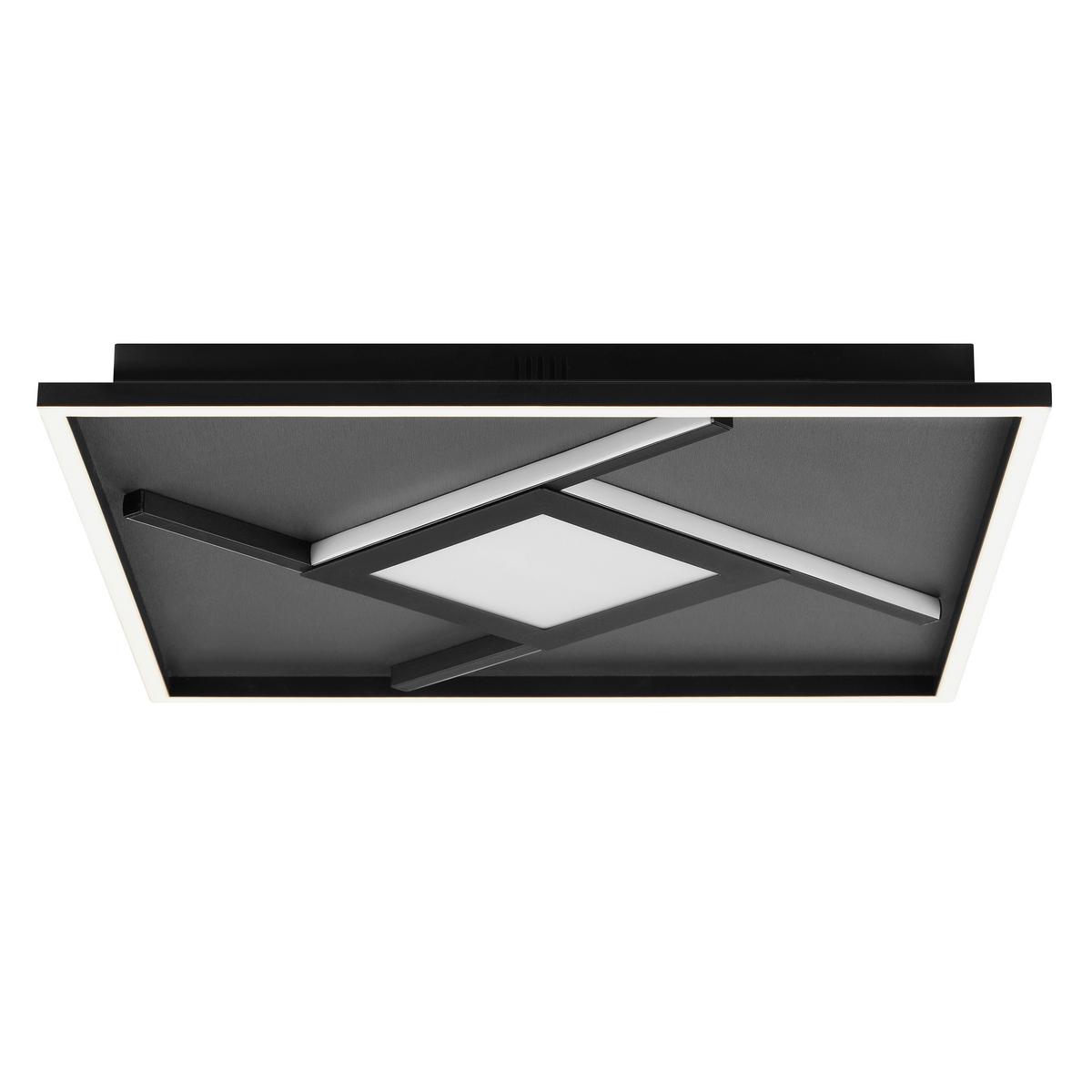 LED-Deckenleuchte Hardy Schwarz B: 46 cm - Schwarz, Design, Kunststoff/Textil (4,7/46/46cm) - Brilliant