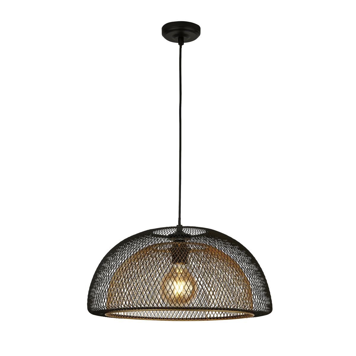 Hängeleuchte Honeycomb H: 179 cm 1-Flammig - Goldfarben/Schwarz, Basics, Metall (46/179cm)