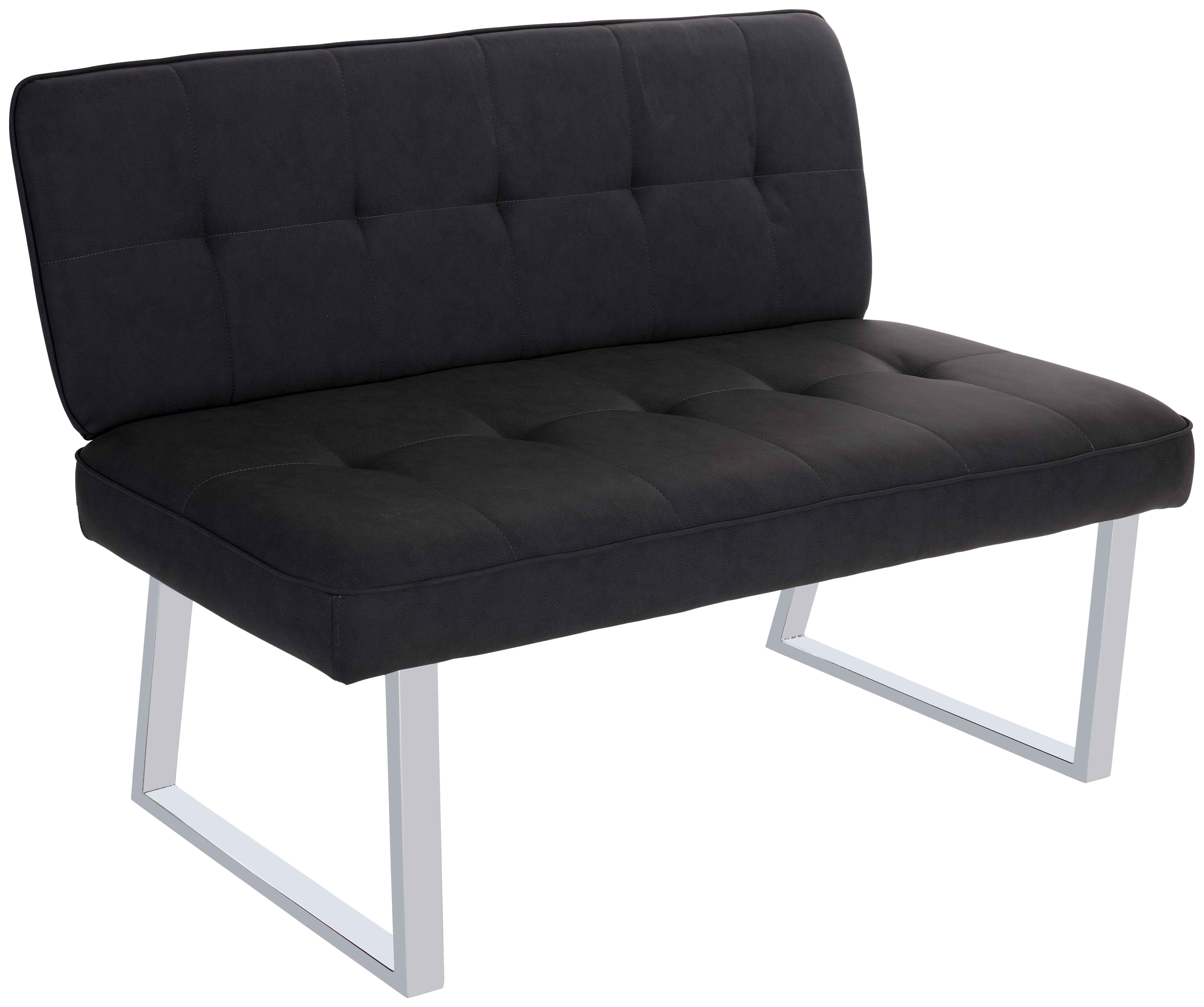 Sitzbank Paros I - Chromfarben/Anthrazit, MODERN, Holz/Textil (130/85/60cm)