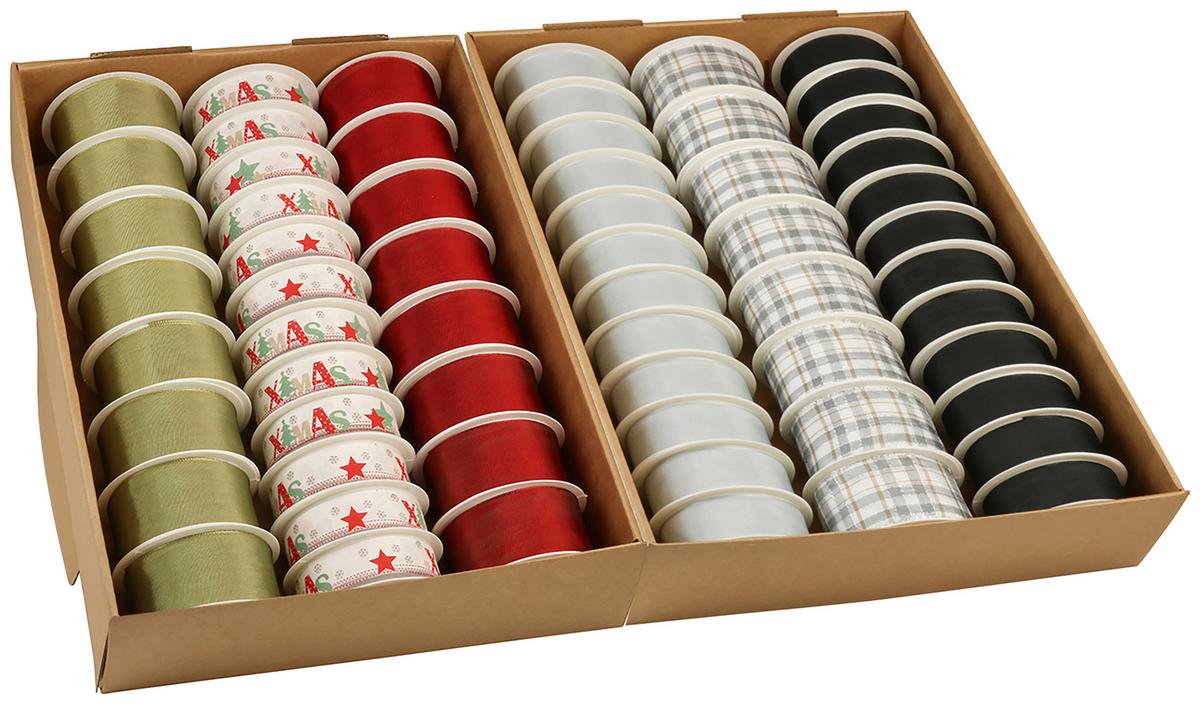 Geschenkband Weihnachten Dekore Sort - Gelb/Lila, Kunststoff