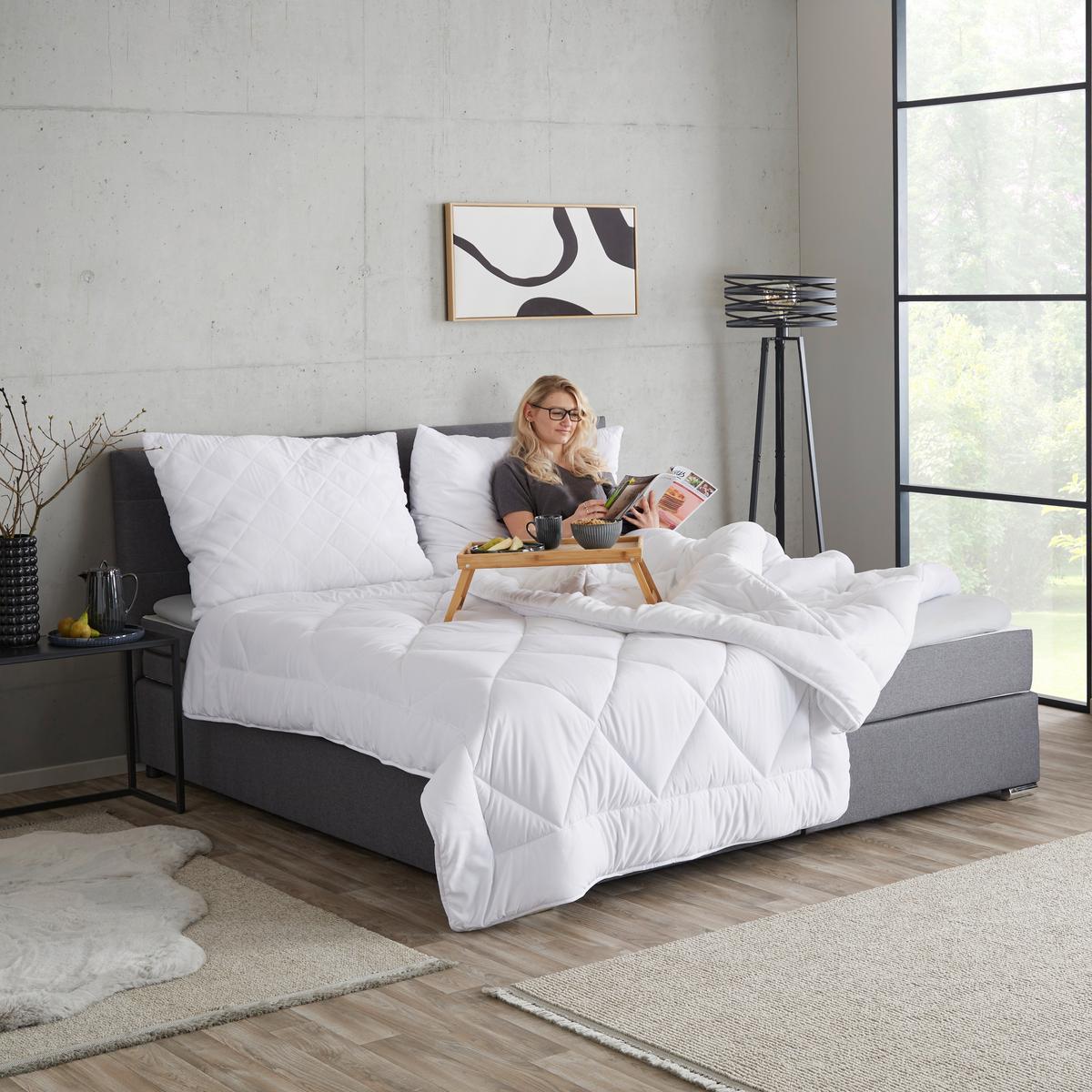 Steppdecke Nature Bamboo Normal Klaus 140x200 Cm - Weiß, KONVENTIONELL, Textil (140/200cm)