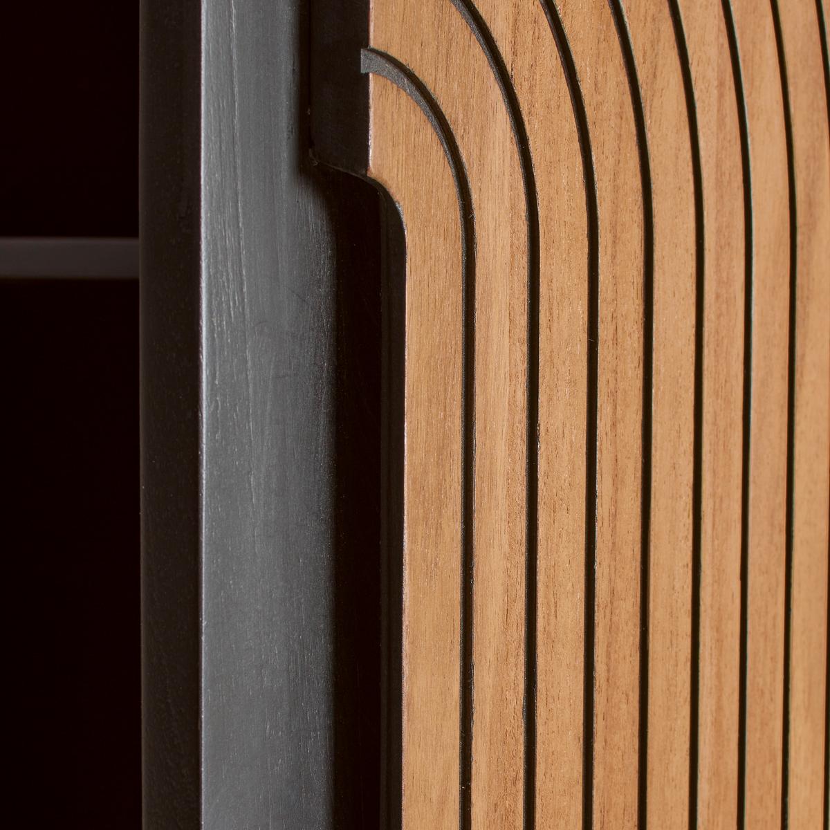 Vysoká komoda z akácie KODA - hnedá/čierna, Modern, kov/drevo (90/180/42cm) - Mömax