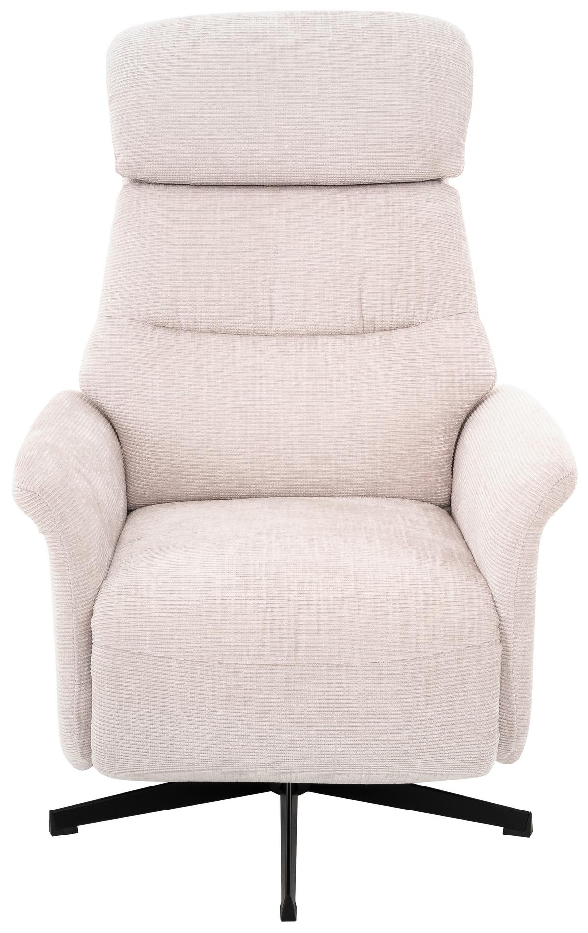 Relaxsessel Manila Chenille Silber, B: 73 Cm - Silberfarben/Schwarz, MODERN, Textil/Metall (73/113/89cm)