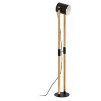 STOJACÍ LAMPA HORNWOOD - černá/krémová, Natur, kov/dřevo (23/140cm) - Eglo