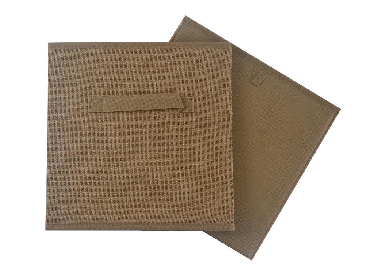 Összehajtható Doboz Nella Kb. 30/30/30cm - natúr színű, Konventionell, karton/textil (30/30/30cm) - Luca Bessoni