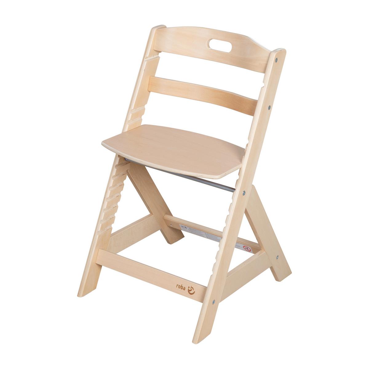 Hochstuhl höhenverstellbar natur lackiert - Naturfarben, MODERN, Holzwerkstoff/Textil (44,5/80/54cm) - Roba