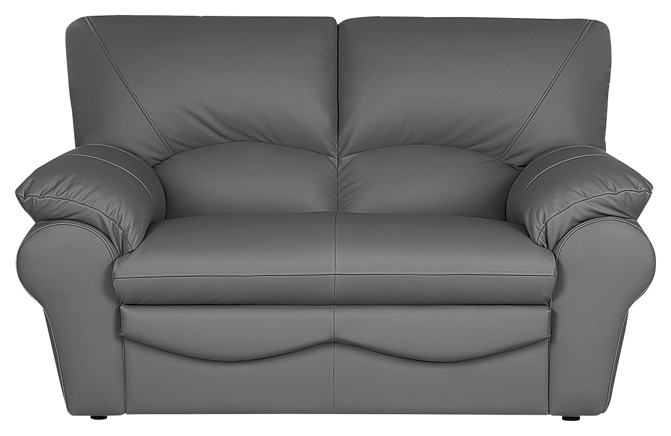 2-Sitzer-Sofa Oslo Beige B: 150 cm - Anthrazit/Schwarz, Design, Leder (150/92/85cm) - Livetastic