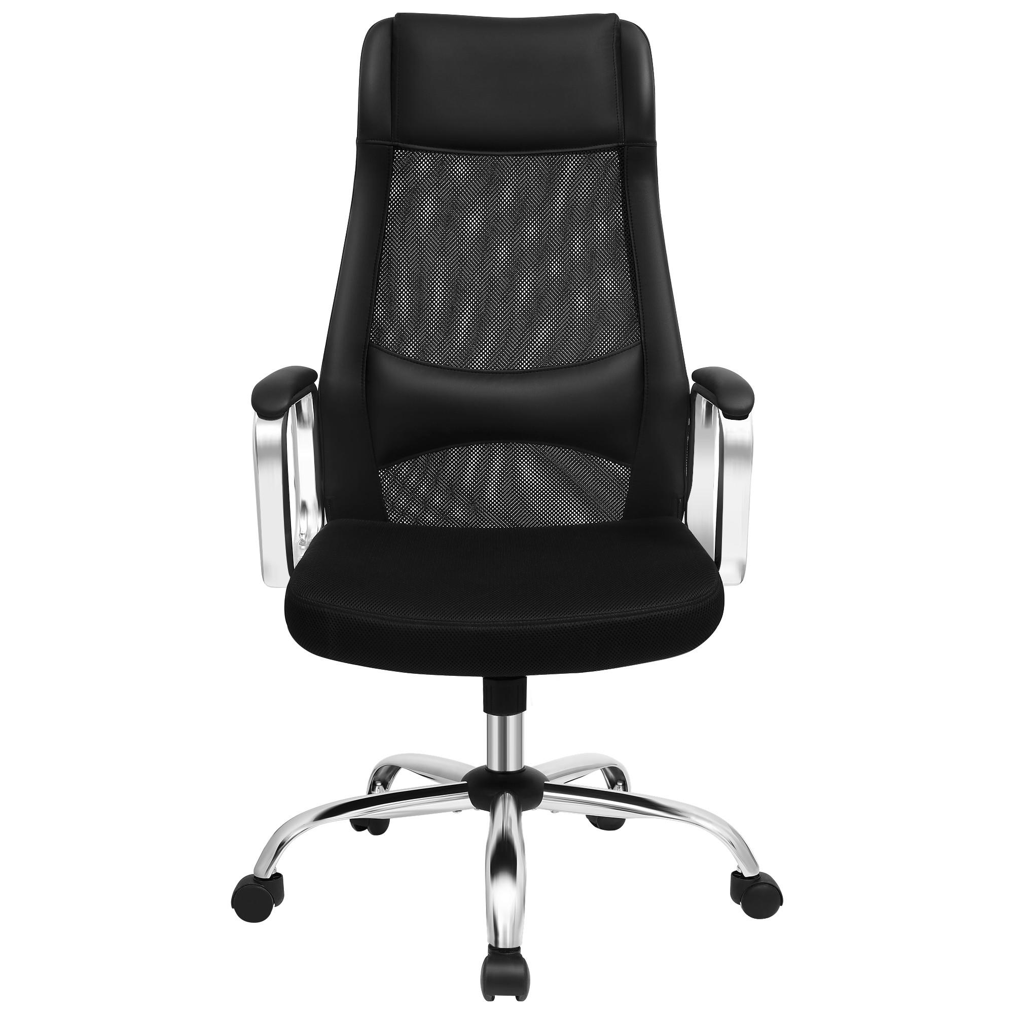 Drehstuhl Schwarz/chromfarben,bis 120 Kg - Chromfarben/Silberfarben, Basics, Kunststoff/Metall (60/113-123/53cm) - Boxxx