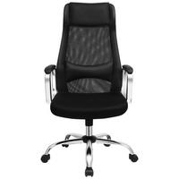 Drehstuhl Schwarz/chromfarben,bis 120 Kg - Chromfarben/Silberfarben, Basics, Kunststoff/Metall (60/113-123/53cm) - Boxxx
