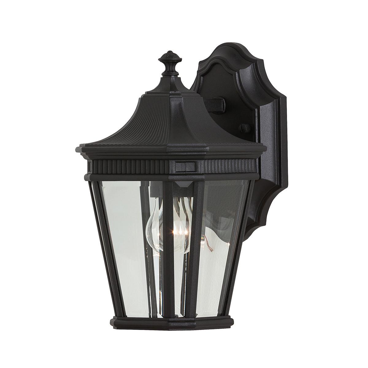AUSSENWANDLEUCHTE FE-COTSLN2-S-BK - Schwarz, KONVENTIONELL, Glas/Metall (16.5/29.2 /19.7cm) - Elstead Lighting