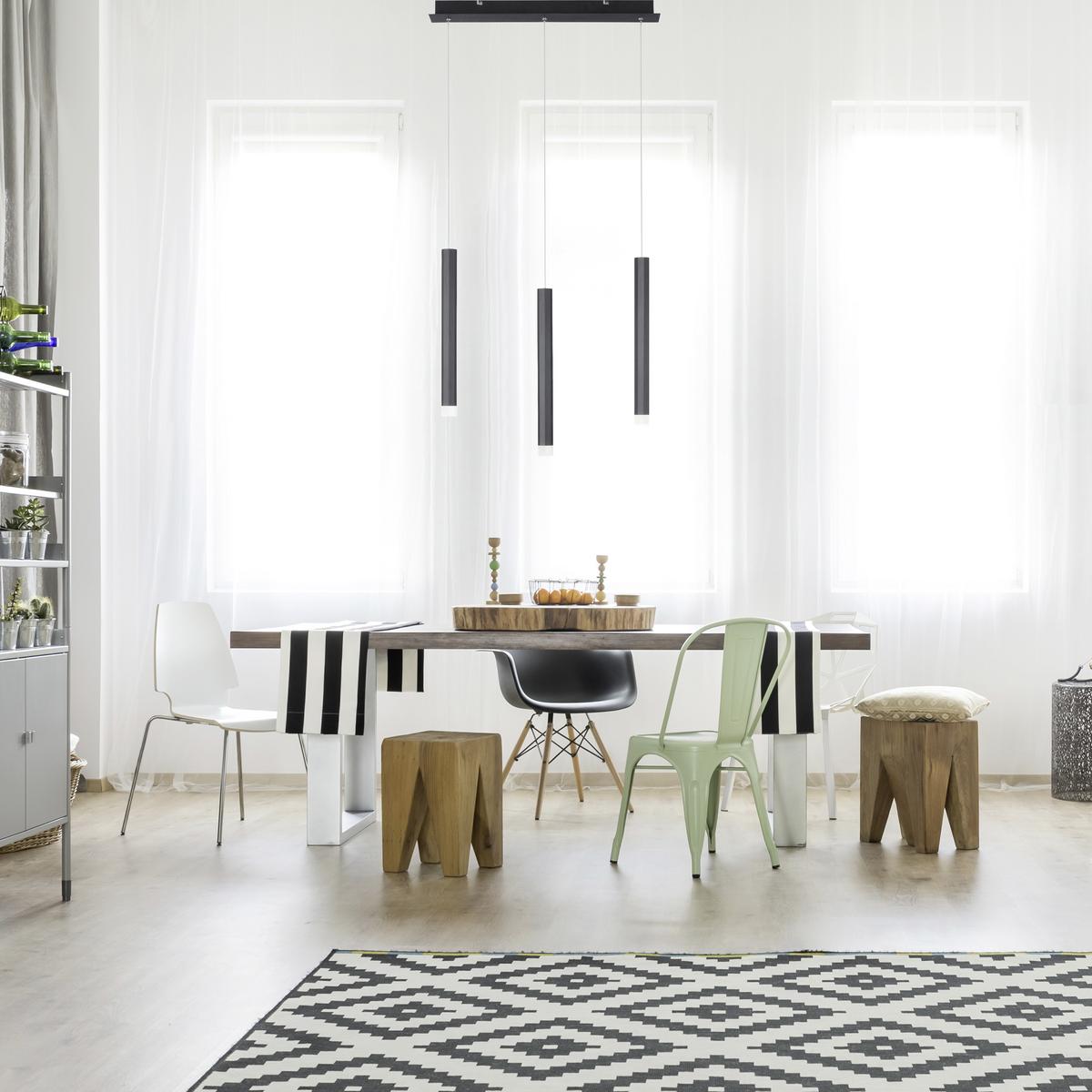 LED-Hängeleuchte Bruno H: 120 cm 3-Flammig - Basics, Kunststoff/Metall (55/8/120cm)