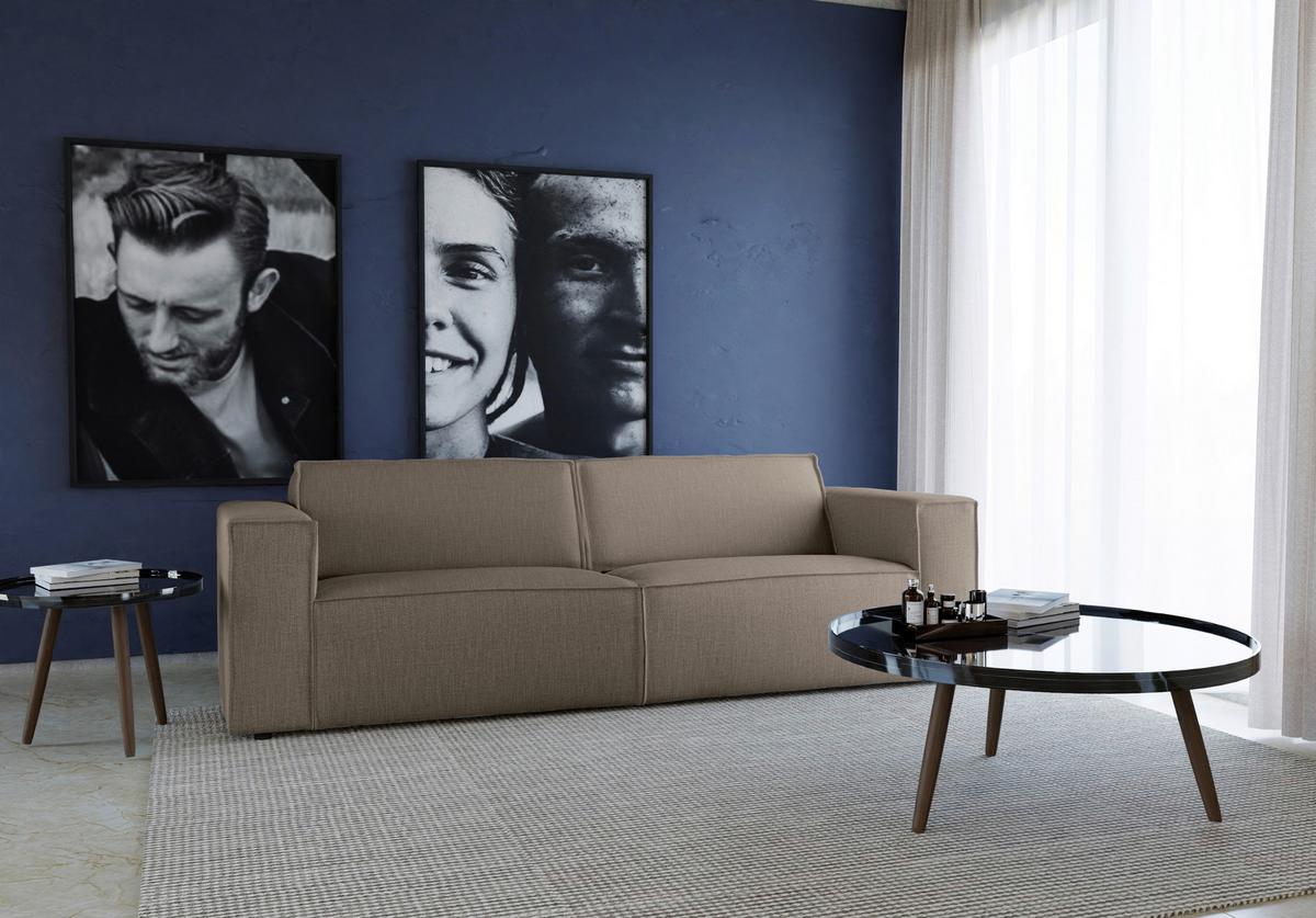 3-sitzer-sofa Dice Taupe/grau B: 250 Cm - Taupe/Schwarz, MODERN, Textil (250/80/102cm) - MID.YOU