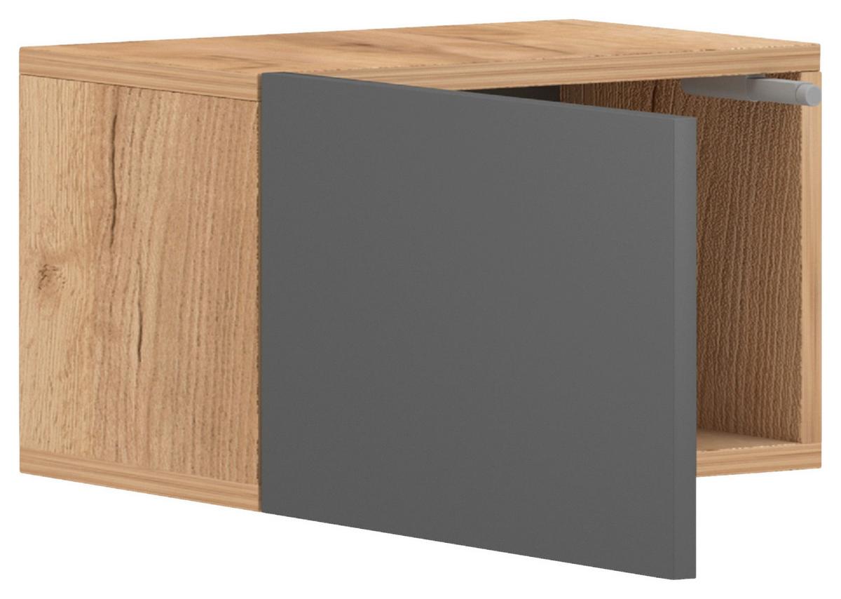 Hängeschrank Set Barcelona B: 40 cm Graphit-/Eichefarben - Eichefarben/Graphitfarben, Design, Holzwerkstoff/Kunststoff (80/25/18-26,8cm) - MID.YOU